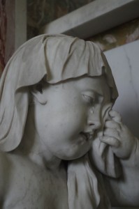 The weeping cherub on Elizabeth's memorial. copyright Carole Tyrrell