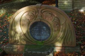 A lovely Art Norveau memorial. There is a very similar on in Golders Green Crematorium's cloisters. copyright Carole Tyrrell