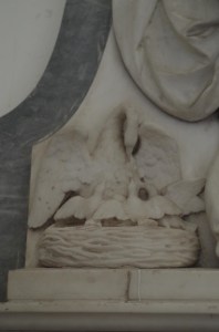 A pelican in her piety. Detail of monument, The Drake Chapel, St Mary's Amersham. copyright Carole Tyrrell