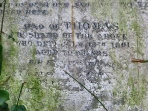 Thomas Anderson's epitaph. ©Carole Tyrrell 